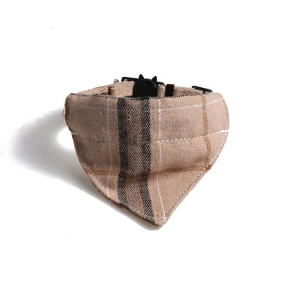 Plaid Pets Cat Collar Accessories Adjustable Kitten Bibs Cute Bowknot Chihuahua Bandana Safety Buckle Puppy Rabbits Necklace